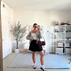 BOW FRONT CARDIGAN - LIGHT GREY